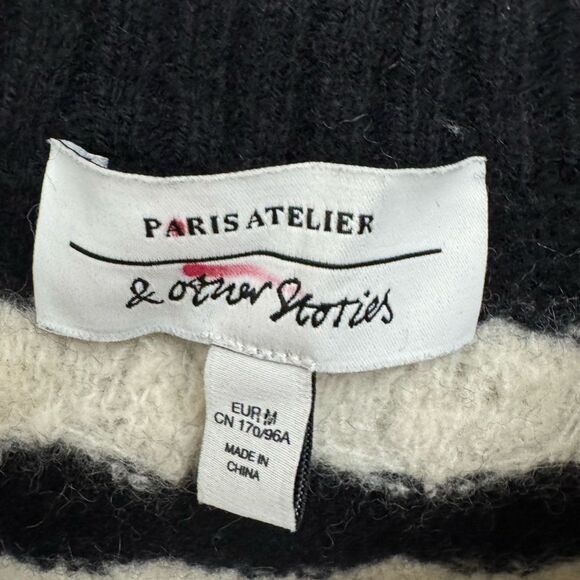 & OTHER STORIES Scalloped Crochet Merino Jumper - Picture 7 of 12